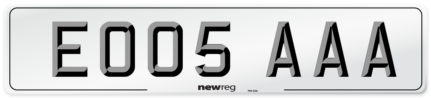 EO05 AAA Number Plate from New Reg